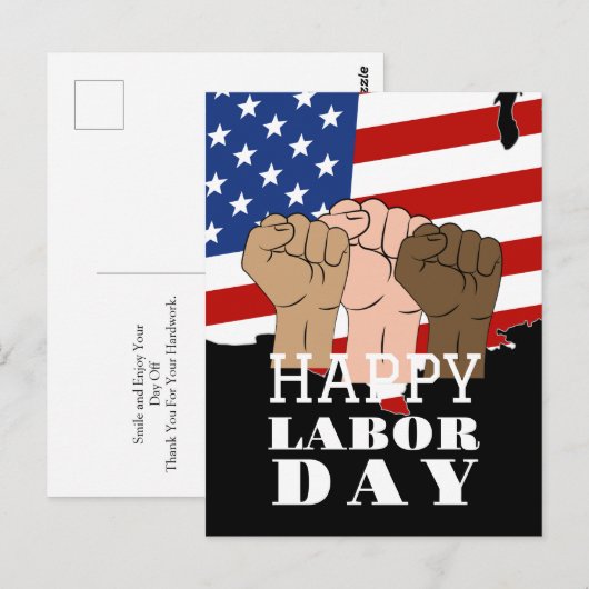 Happy Labor Day patriottische Verenigde Staten Roo Briefkaart (Voorkant / Achterkant)