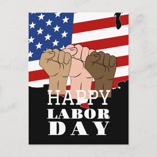 Happy Labor Day patriottische Verenigde Staten Roo Briefkaart (Voorkant)