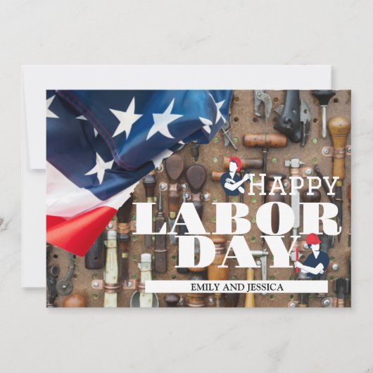 Happy Labor Day patriottische Verenigde Staten vla Bedankkaart (Voorkant)