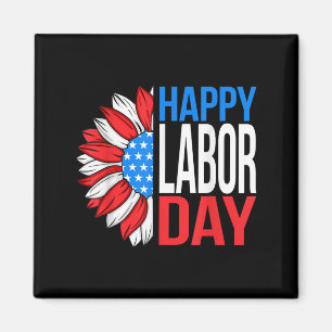 Happy Labor Day Patriottische Zonnebloem Arbeid Magneet