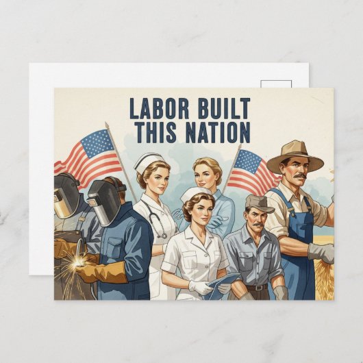 Happy Labor Day  Postcard Briefkaart (Voorkant / Achterkant)