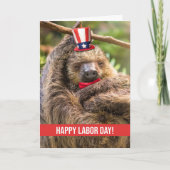 Happy Labor Day Schattigee patriottische slaapluia Feestdagen Kaart (Voorkant)