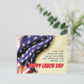 HAPPY LABOR DAY Scripting USA Flag Gepersonaliseer Feestdagenkaart (Staand voorkant)