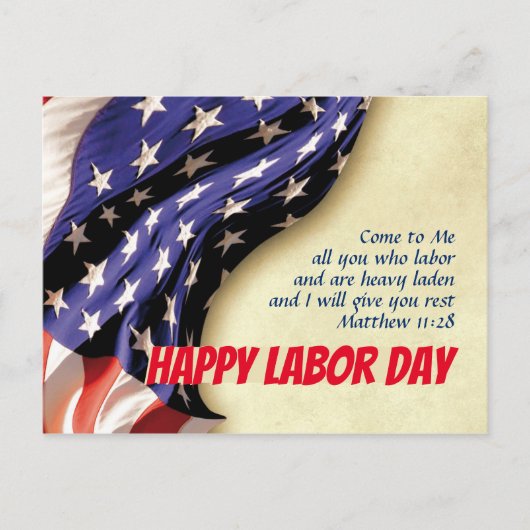 HAPPY LABOR DAY Scripting USA Flag Gepersonaliseer Feestdagenkaart (Voorkant)