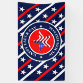 Happy Labor Day Stars and Stripes Amerika vlag Spandoek (Verticaal)