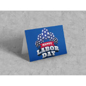 Happy Labor Day Sterren Rood Wit Blauw Kaart