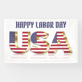 Happy Labor Day USA Typografie Spandoek