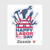 Happy Labor Day, Verenigde Staten Vakantie Sticker (Vel)