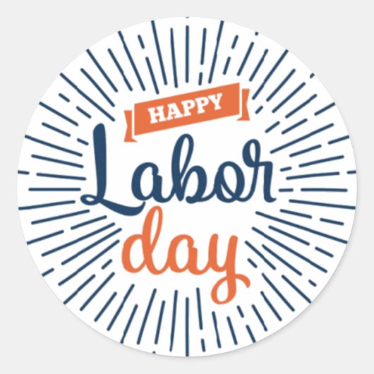 Happy Labor Day werkt Stickers & Labels (Voorkant)