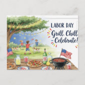 Happy Labor Day  with Flag Postcard Briefkaart (Voorkant)