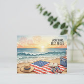 Happy Labor Day  with Flag Postcard Briefkaart (Staand voorkant)