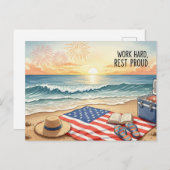 Happy Labor Day  with Flag Postcard Briefkaart (Voorkant / Achterkant)