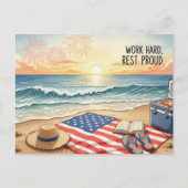 Happy Labor Day  with Flag Postcard Briefkaart (Voorkant)