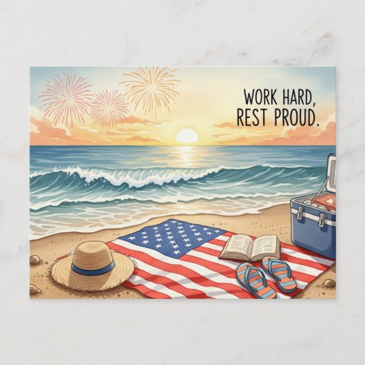 Happy Labor Day with Flag Postcard Briefkaart (Voorkant)