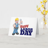 Happy Labor Day Worker Design Kaart (Gele Bloem)