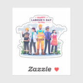 Happy Labor's Day Workforce Heroes Sticker (Vel)