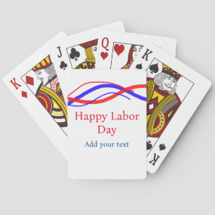 Happy labour dag rood blauw Amerikaans jouw tekst  Pokerkaarten