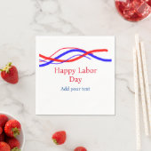 Happy labour dag rood blauw Amerikaans jouw tekst Servet (Insitu)