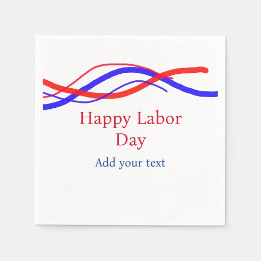 Happy labour dag rood blauw Amerikaans jouw tekst Servet (Voorkant)