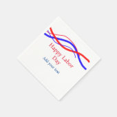 Happy labour dag rood blauw Amerikaans jouw tekst Servet (Hoek)