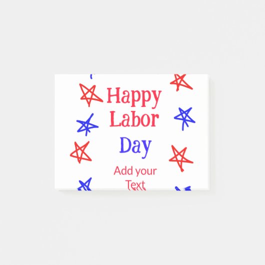 Happy labour dag rood blauw ster Amerikaanse dag a Post-it® Notes (Voorkant)