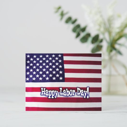 Happy Labour Day American Flag Briefkaart (Staand voorkant)