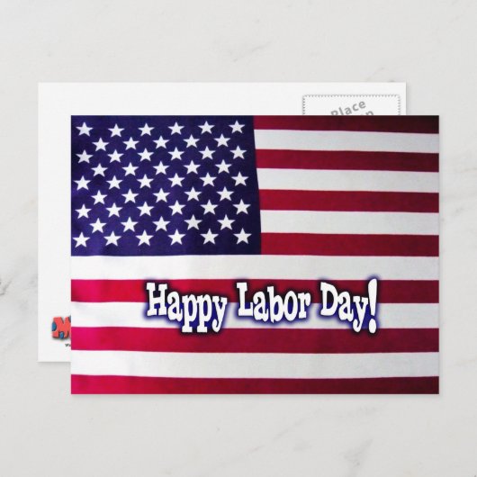 Happy Labour Day American Flag Briefkaart (Voorkant / Achterkant)