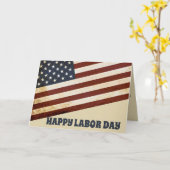 Happy Labour Day  Amerikaanse vlag Kaart (Gele Bloem)