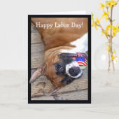 Happy Labour Day Boxer Wenskaart Kaart (Gele Bloem)