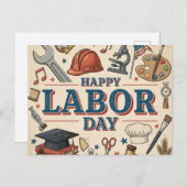 Happy Labour Day Briefkaart (Voorkant / Achterkant)
