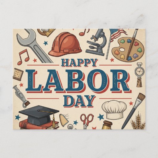 Happy Labour Day Briefkaart (Voorkant)