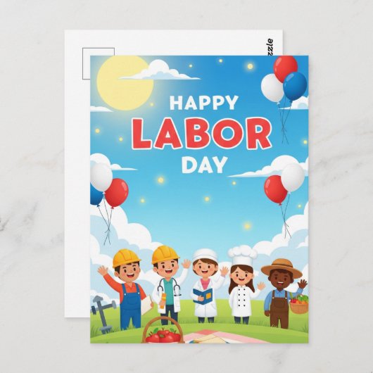 Happy Labour Day Briefkaart (Voorkant / Achterkant)