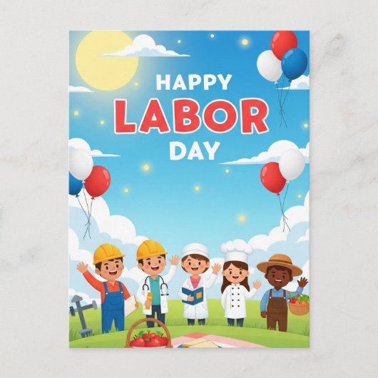 Happy Labour Day Briefkaart (Voorkant)