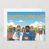 Happy Labour Day Briefkaart (Voorkant / Achterkant)