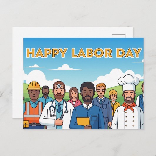 Happy Labour Day Briefkaart (Voorkant / Achterkant)