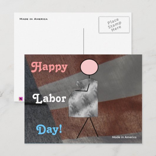Happy Labour Day Briefkaart (Voorkant / Achterkant)
