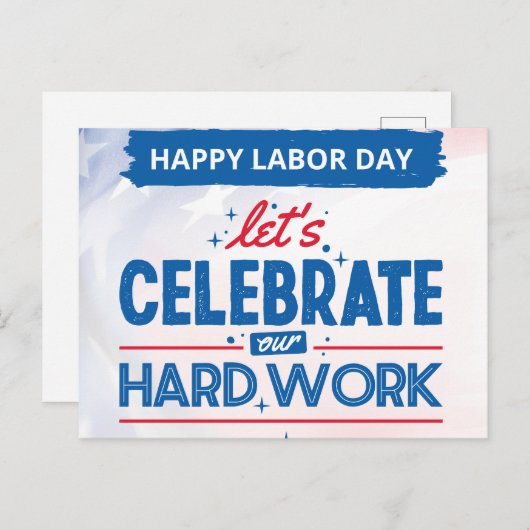 Happy Labour Day Briefkaart (Voorkant / Achterkant)