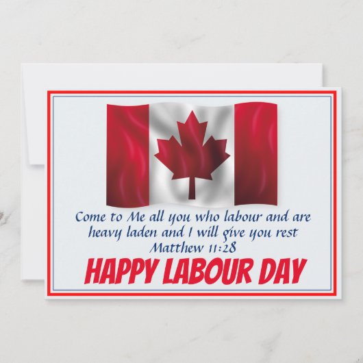 HAPPY LABOUR DAY CANADA Vlaggeschrift Gepersonalis Feestdagenkaart (Voorkant)