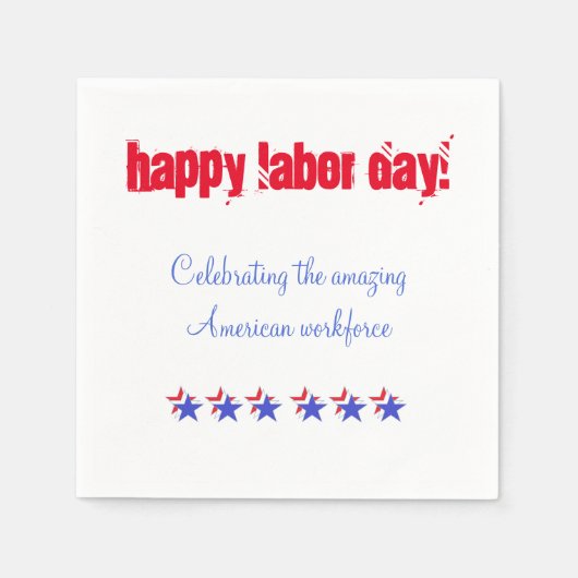 Happy Labour Day Cocktail Napkins Servet (Voorkant)