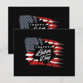 Happy Labour Day Gift American Flag (Voorkant / Achterkant)