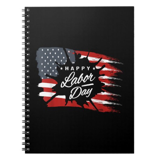 Happy Labour Day Gift American Flag Notitieboek (Voorkant)