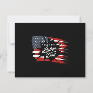 Happy Labour Day Gift American Flag RSVP Kaartje
