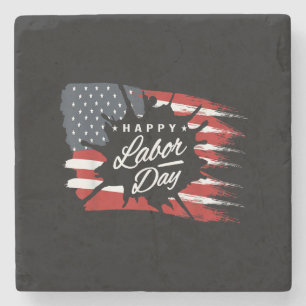 Happy Labour Day Gift American Flag Stenen Onderzetter