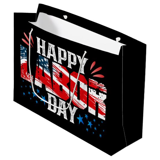Happy Labour Day Groot Cadeauzakje (Voorkant Gekanteld)