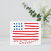 Happy Labour Day | Handtekening Amerikaanse vlag Briefkaart (Staand voorkant)