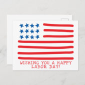 Happy Labour Day | Handtekening Amerikaanse vlag Briefkaart (Voorkant / Achterkant)