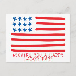 Happy Labour Day | Handtekening Amerikaanse vlag Briefkaart