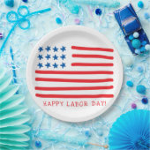 Happy Labour Day | Handtekening Amerikaanse vlag Papieren Bordje (Feest)
