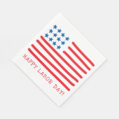 Happy Labour Day | Handtekening Amerikaanse vlag Servet (Hoek)
