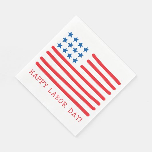 Happy Labour Day | Handtekening Amerikaanse vlag Servet (Hoek)